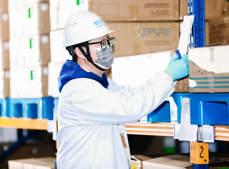 Raw material and product warehouse